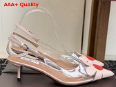 Alaia Bloom Slingbacks in Nappa Leather and Transparent Polyurethane Light Pink Replica