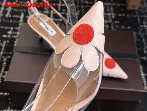 Alaia Bloom Slingbacks in Nappa Leather and Transparent Polyurethane Light Pink Replica