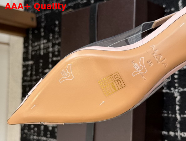 Alaia Bloom Slingbacks in Nappa Leather and Transparent Polyurethane Light Pink Replica
