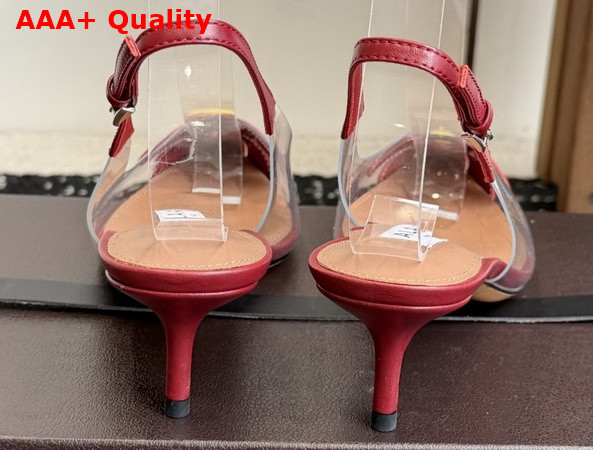 Alaia Bloom Slingbacks in Nappa Leather and Transparent Polyurethane Red Replica