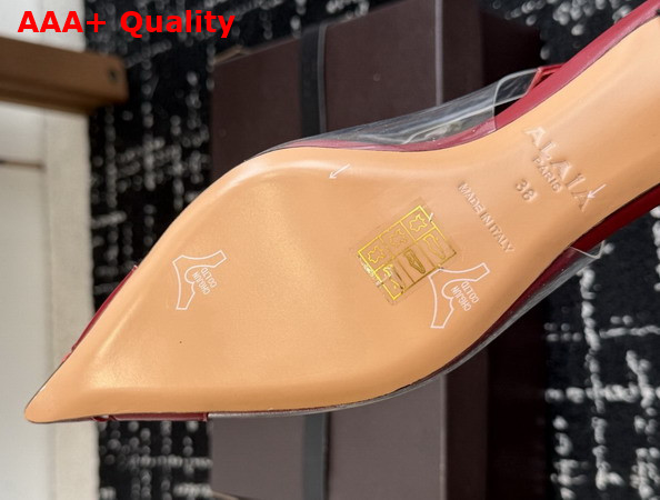 Alaia Bloom Slingbacks in Nappa Leather and Transparent Polyurethane Red Replica