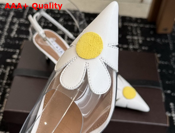 Alaia Bloom Slingbacks in Nappa Leather and Transparent Polyurethane White Replica