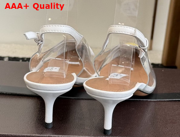 Alaia Bloom Slingbacks in Nappa Leather and Transparent Polyurethane White Replica