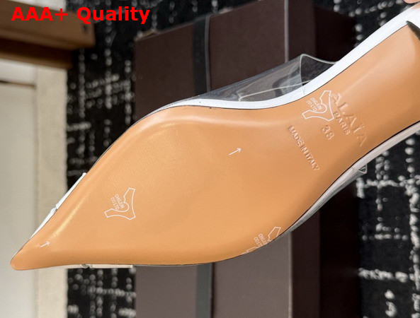 Alaia Bloom Slingbacks in Nappa Leather and Transparent Polyurethane White Replica