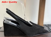 Alaia Cube Wedge Slingbacks in Black Suede Replica