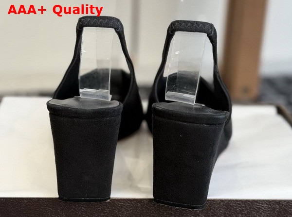 Alaia Cube Wedge Slingbacks in Black Suede Replica