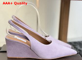 Alaia Cube Wedge Slingbacks in Lilac Suede Replica