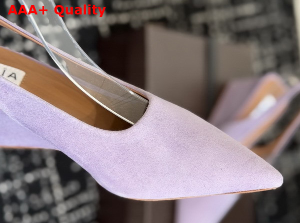Alaia Cube Wedge Slingbacks in Lilac Suede Replica