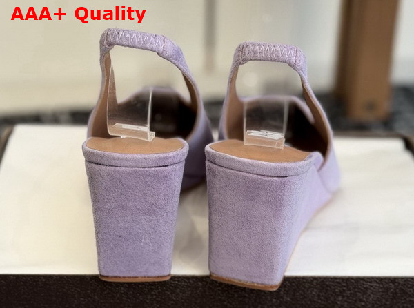 Alaia Cube Wedge Slingbacks in Lilac Suede Replica