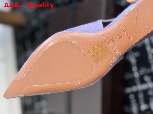 Alaia Cube Wedge Slingbacks in Lilac Suede Replica