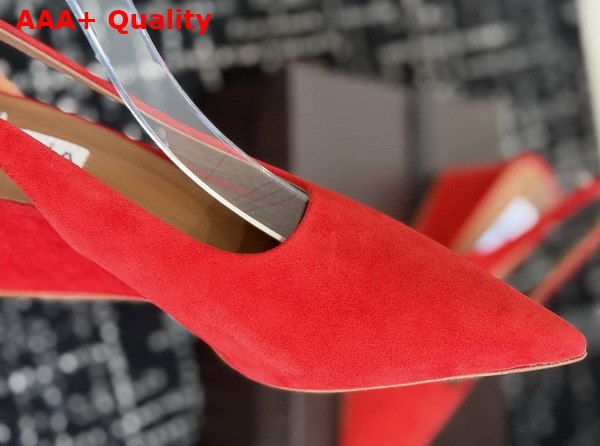 Alaia Cube Wedge Slingbacks in Red Suede Replica