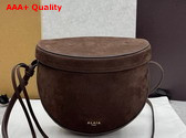 Alaia Hip Bag in Brown Nubuck Calfskin Leather Replica