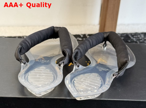 Alaia Invisible Thong Mules in Black Satin Replica