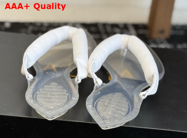 Alaia Invisible Thong Mules in White Satin Replica