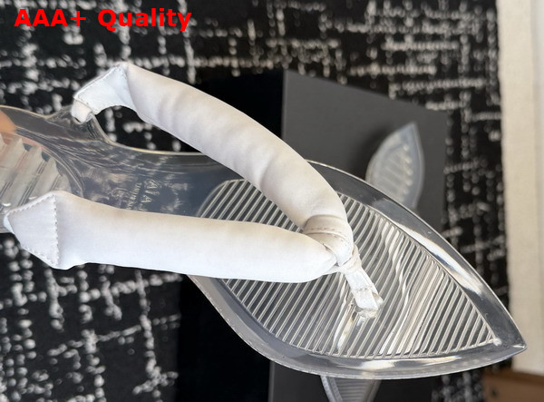 Alaia Invisible Thong Mules in White Satin Replica