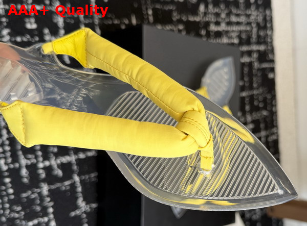 Alaia Invisible Thong Mules in Yellow Satin Replica