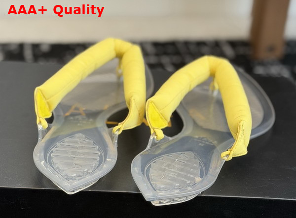 Alaia Invisible Thong Mules in Yellow Satin Replica