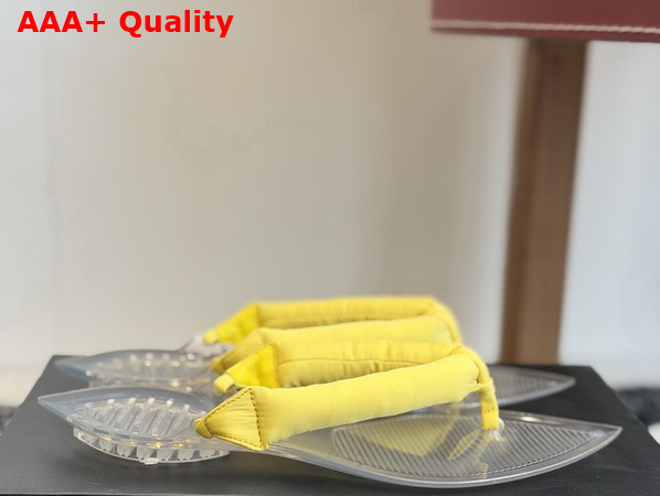 Alaia Invisible Thong Mules in Yellow Satin Replica