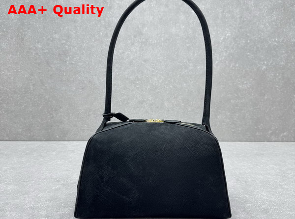 Alaia Le Bouledogue Bag in Black Nubuck Calfskin Leather Replica