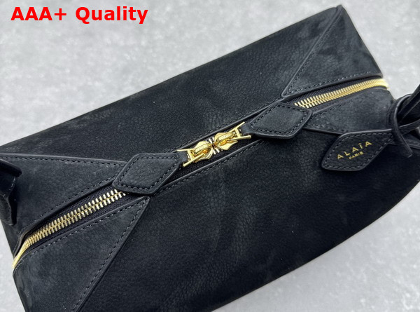 Alaia Le Bouledogue Bag in Black Nubuck Calfskin Leather Replica