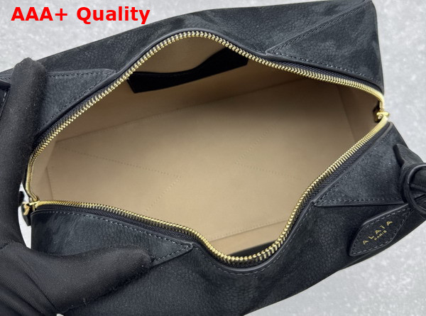 Alaia Le Bouledogue Bag in Black Nubuck Calfskin Leather Replica