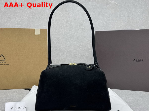 Alaia Le Bouledogue Bag in Black Nubuck Calfskin Leather Replica