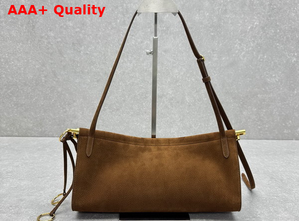 Alaia Le Click East West Medium Bag in Brown Nubuck Calfskin Leather Replica