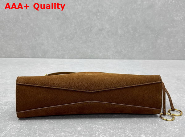 Alaia Le Click East West Medium Bag in Brown Nubuck Calfskin Leather Replica