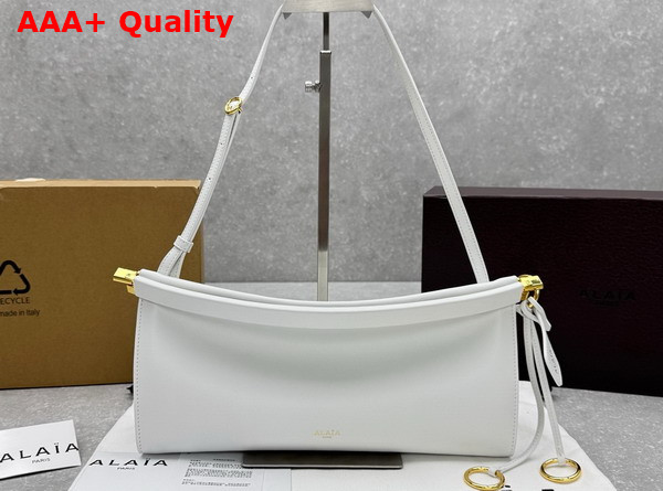 Alaia Le Click East West Medium Bag in White Calfskin Replica