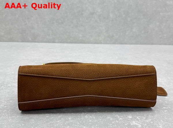 Alaia Le Click East West Small Bag in Brown Nubuck Calfskin Leather Replica