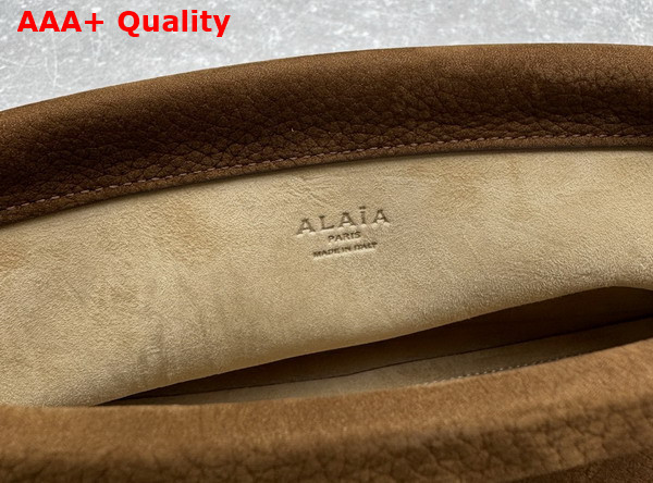 Alaia Le Click East West Small Bag in Brown Nubuck Calfskin Leather Replica