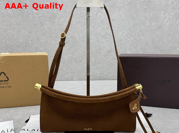 Alaia Le Click East West Small Bag in Brown Nubuck Calfskin Leather Replica