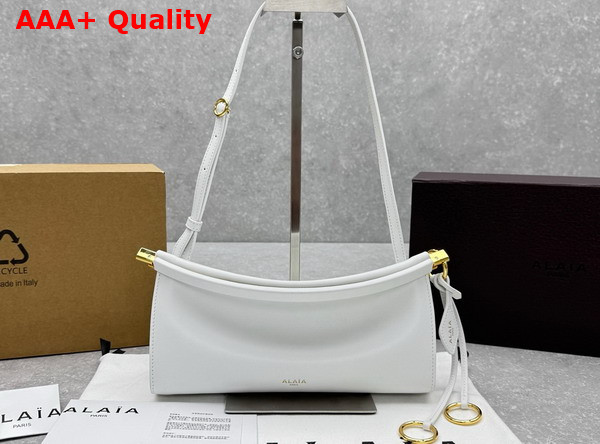 Alaia Le Click East West Small Bag in White Calfskin Replica