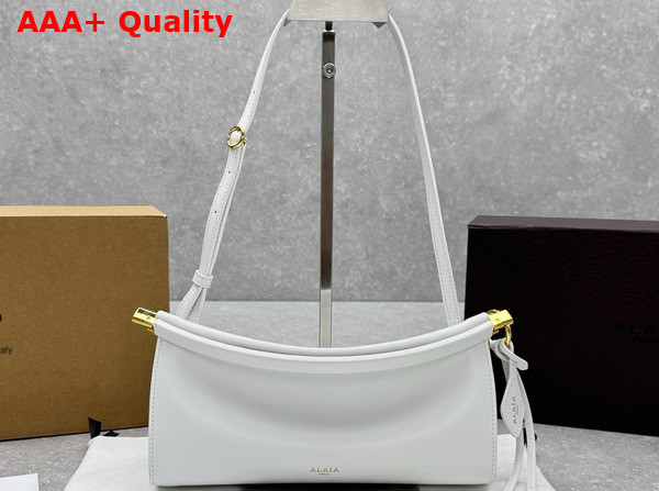 Alaia Le Click East West Small Bag in White Calfskin Replica