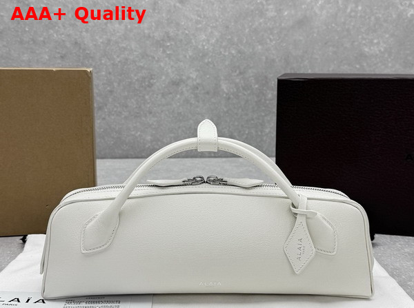 Alaia Le Teckel Clutch in White Goatskin Replica
