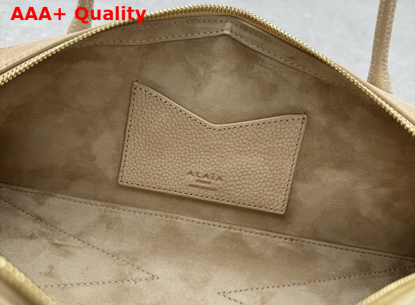 Alaia Le Teckel Medium Bag in Beige Nubuck Calf Leather Replica