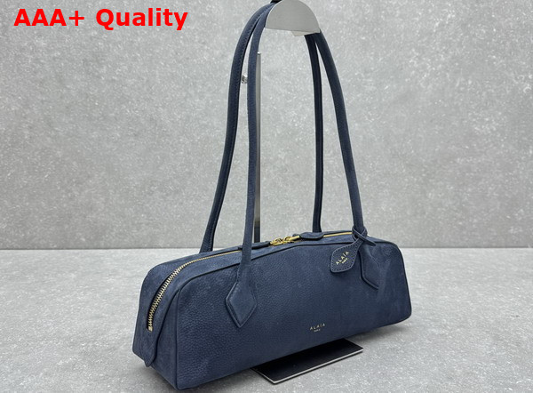 Alaia Le Teckel Medium Bag in Blue Nubuck Calf Leather Replica