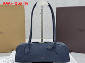 Alaia Le Teckel Medium Bag in Blue Nubuck Calf Leather Replica