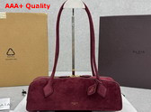 Alaia Le Teckel Medium Bag in Bordeaux Suede Replica