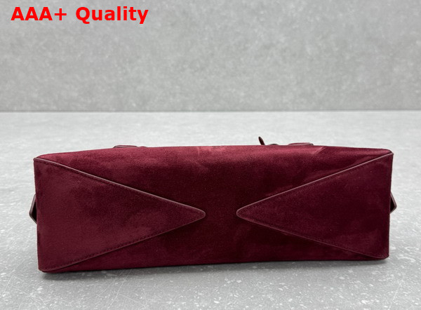 Alaia Le Teckel Medium Bag in Bordeaux Suede Replica