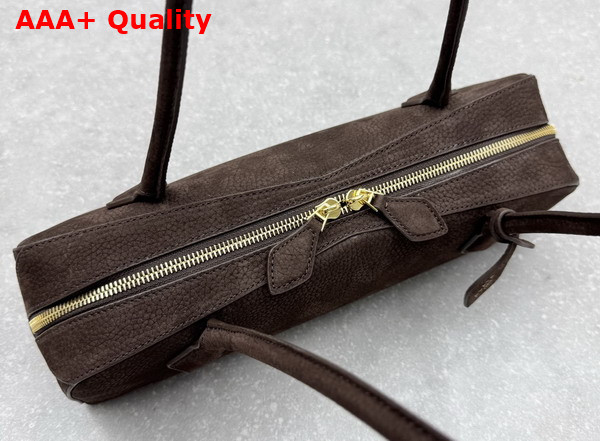 Alaia Le Teckel Medium Bag in Cocoa Brown Nubuck Calf Leather Replica