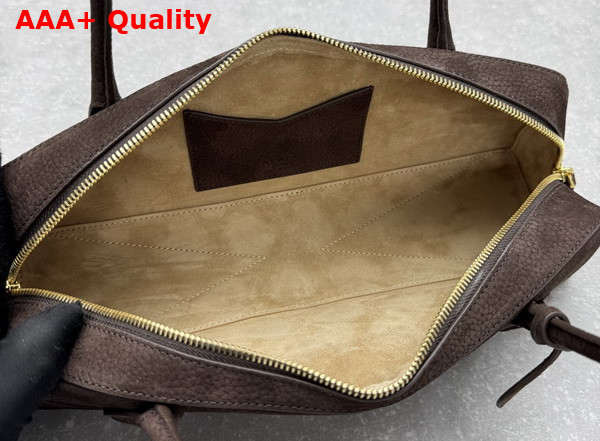 Alaia Le Teckel Medium Bag in Cocoa Brown Nubuck Calf Leather Replica