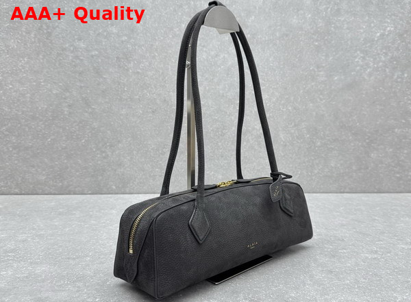 Alaia Le Teckel Medium Bag in Grey Nubuck Calf Leather Replica