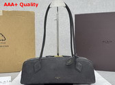 Alaia Le Teckel Medium Bag in Grey Nubuck Calf Leather Replica