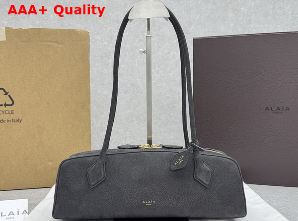 Alaia Le Teckel Medium Bag in Grey Nubuck Calf Leather Replica