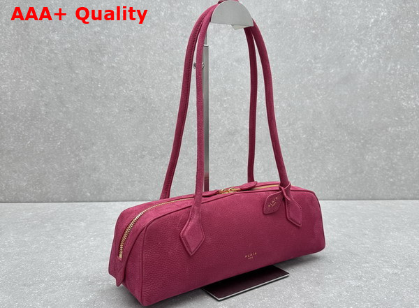 Alaia Le Teckel Medium Bag in Rose Nubuck Calf Leather Replica