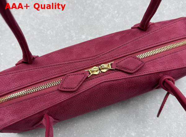 Alaia Le Teckel Medium Bag in Rose Nubuck Calf Leather Replica