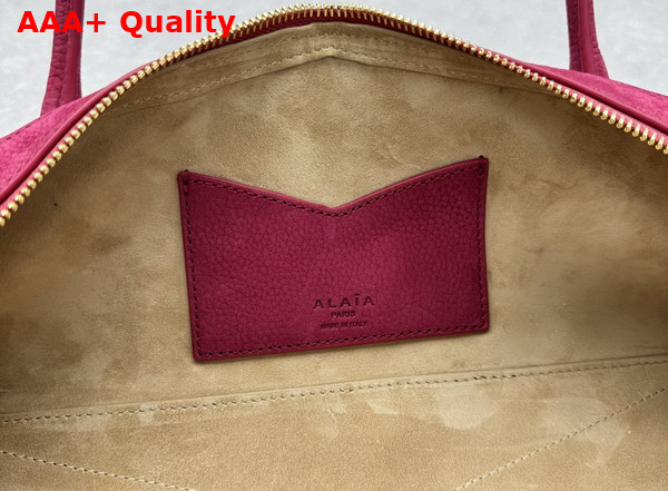 Alaia Le Teckel Medium Bag in Rose Nubuck Calf Leather Replica
