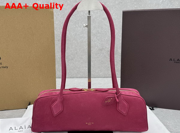 Alaia Le Teckel Medium Bag in Rose Nubuck Calf Leather Replica