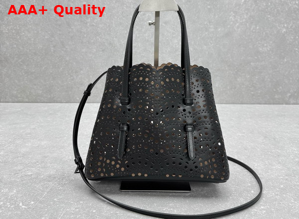 Alaia Mina 25 Bag in Vienne Wave Calfskin Black Replica